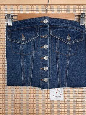 Brand new with tag 8 Birdies dark denim button up tube top